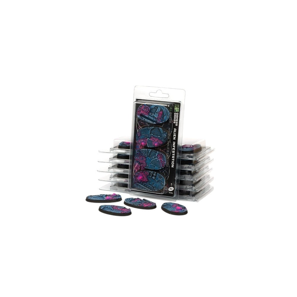 Gamers Grass GGB-AIO60 Battle Ready Bases Alien Infestation Oval 60mm (x4)