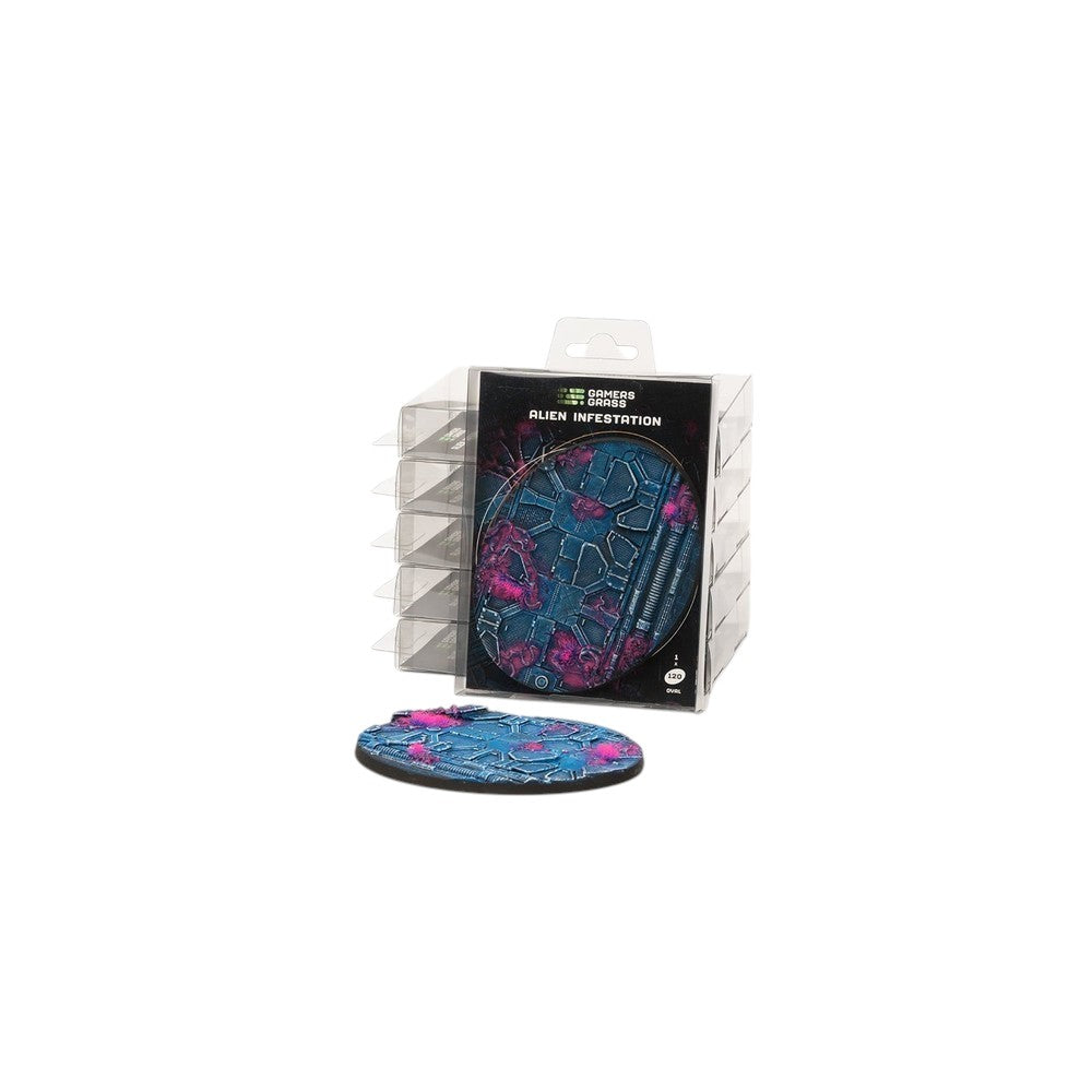 Gamers Grass GGB-AIO120 Battle Ready Bases Alien Infestation Oval 120mm (x1)