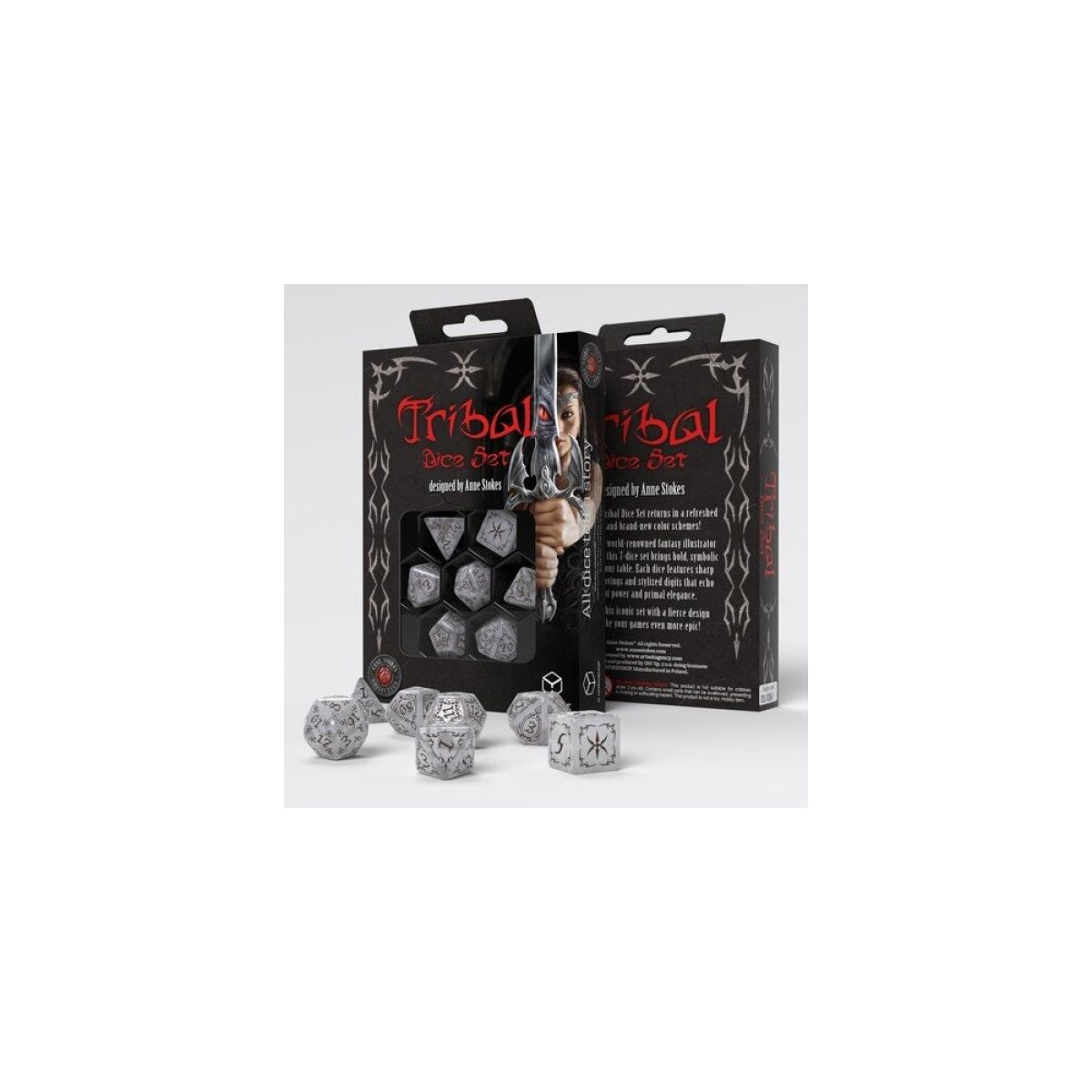 Q Workshop STRB01 Tribal Dice Set: Pearl & Brown (9250517680365)