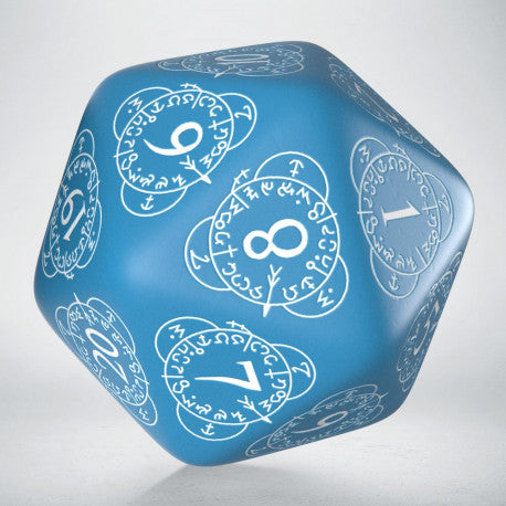 Q Workshop D20 Level Counter Blue & white Die