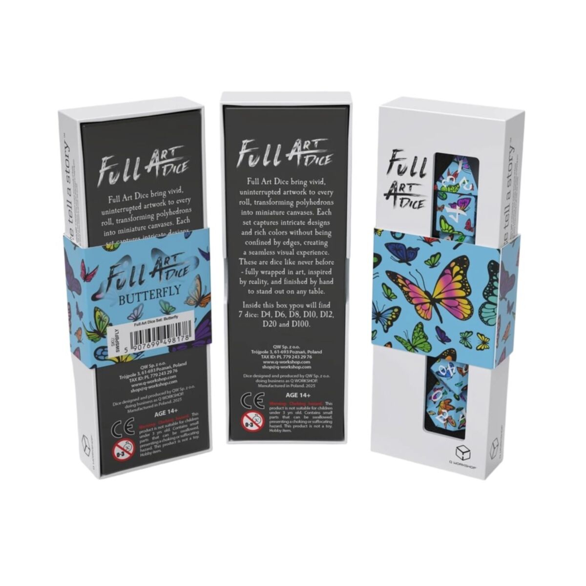 Q Workshop SWSPBFLY Full Art Dice Set: Butterfly (9250518139117)