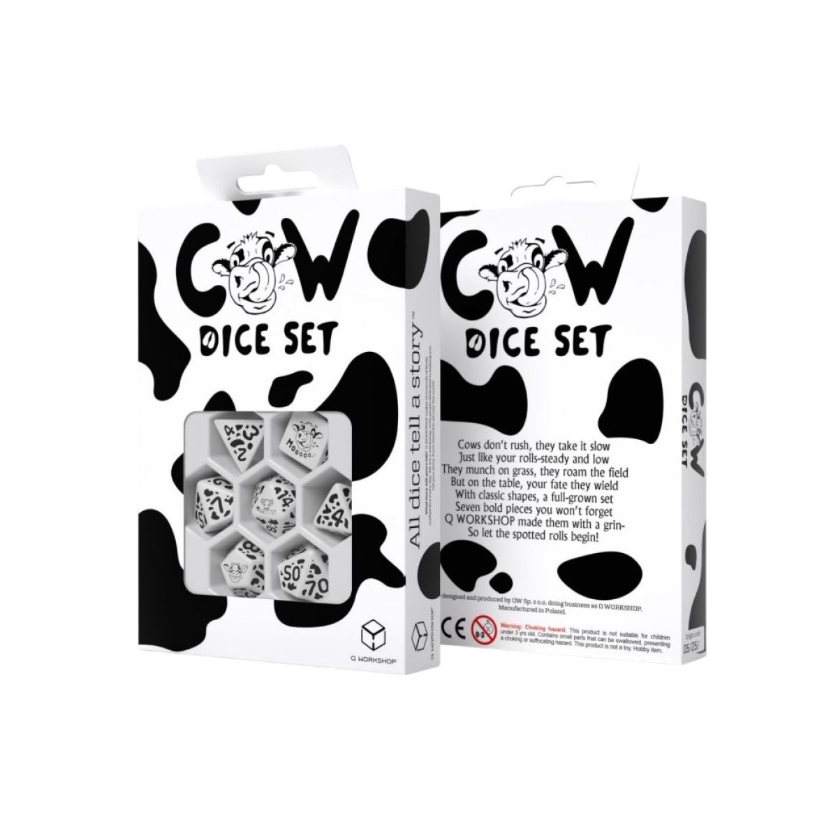 Q Workshop SCOW01 Cow Dice Set: MOOzilla (9250517352685)