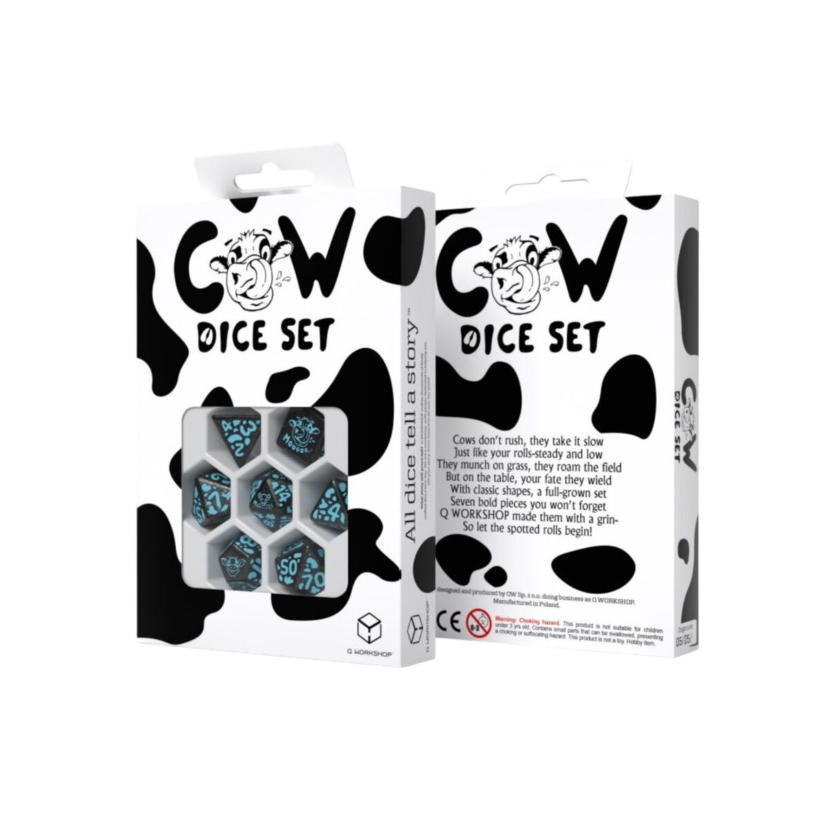 Q Workshop SCOW02 Cow Dice Set: MOOlissa (9250517450989)