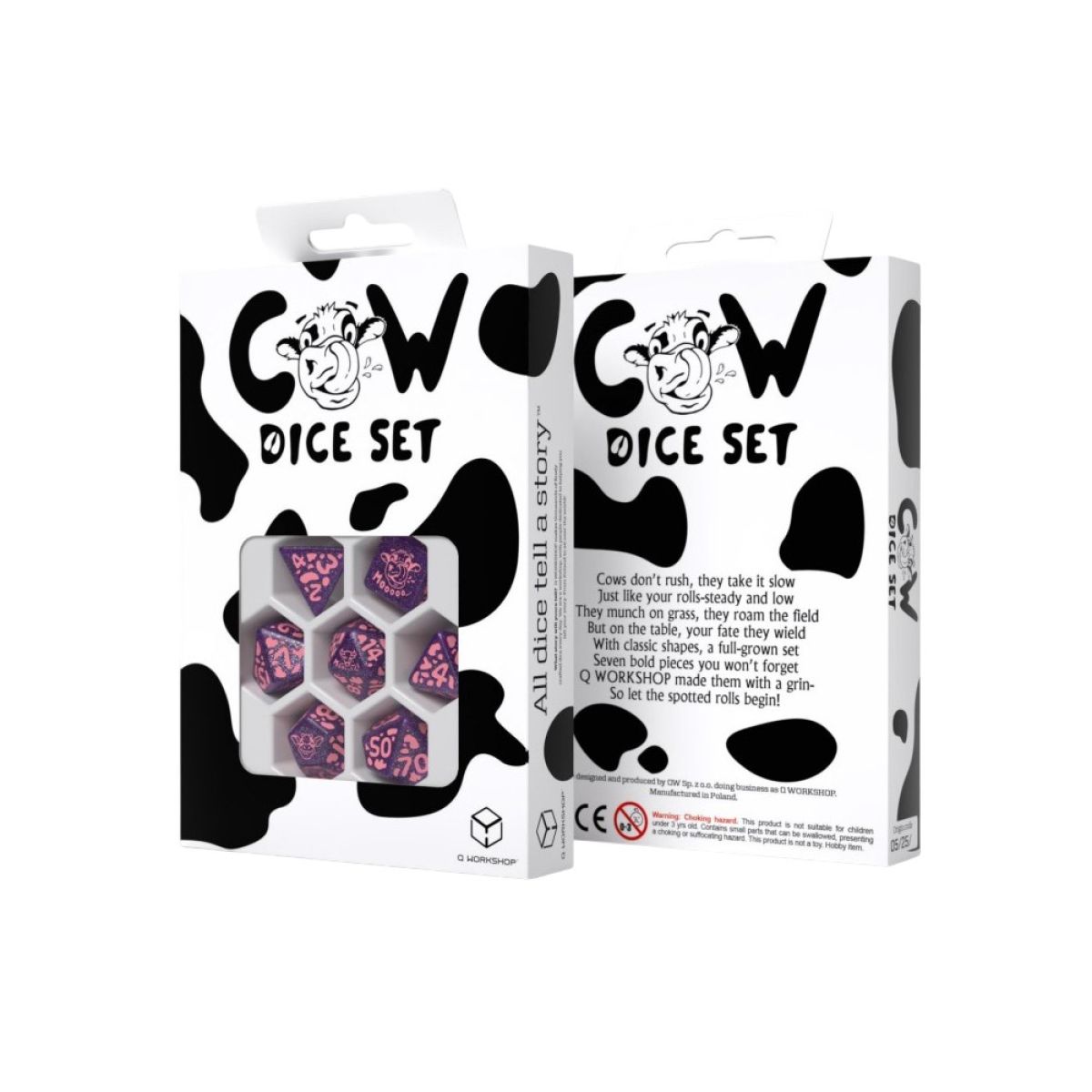 Q Workshop SCOW03 Cow Dice Set: RaMOOna (9250517582061)