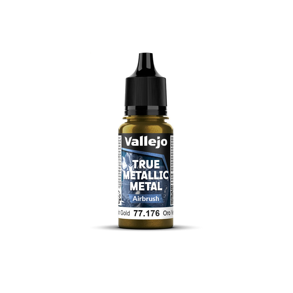 Vallejo True Metallic Metal Airbrush Greenish Gold 18ml - VJ77176