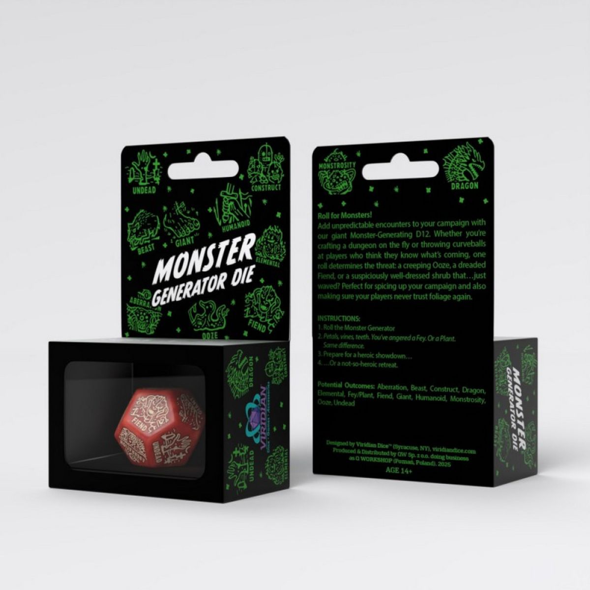 Q Workshop 20VMRG03 Monster Generator Die: Red/Beige (9250511519981)