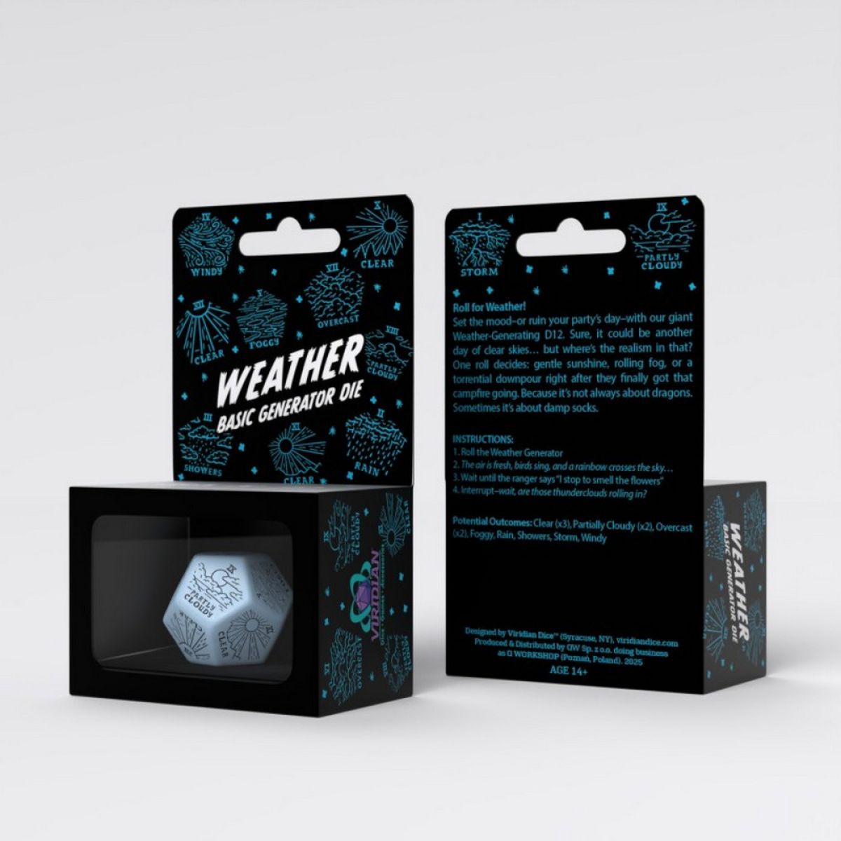 Q Workshop 20VWTG02 Weather Generator Die: Blue/Black (9250512306413)