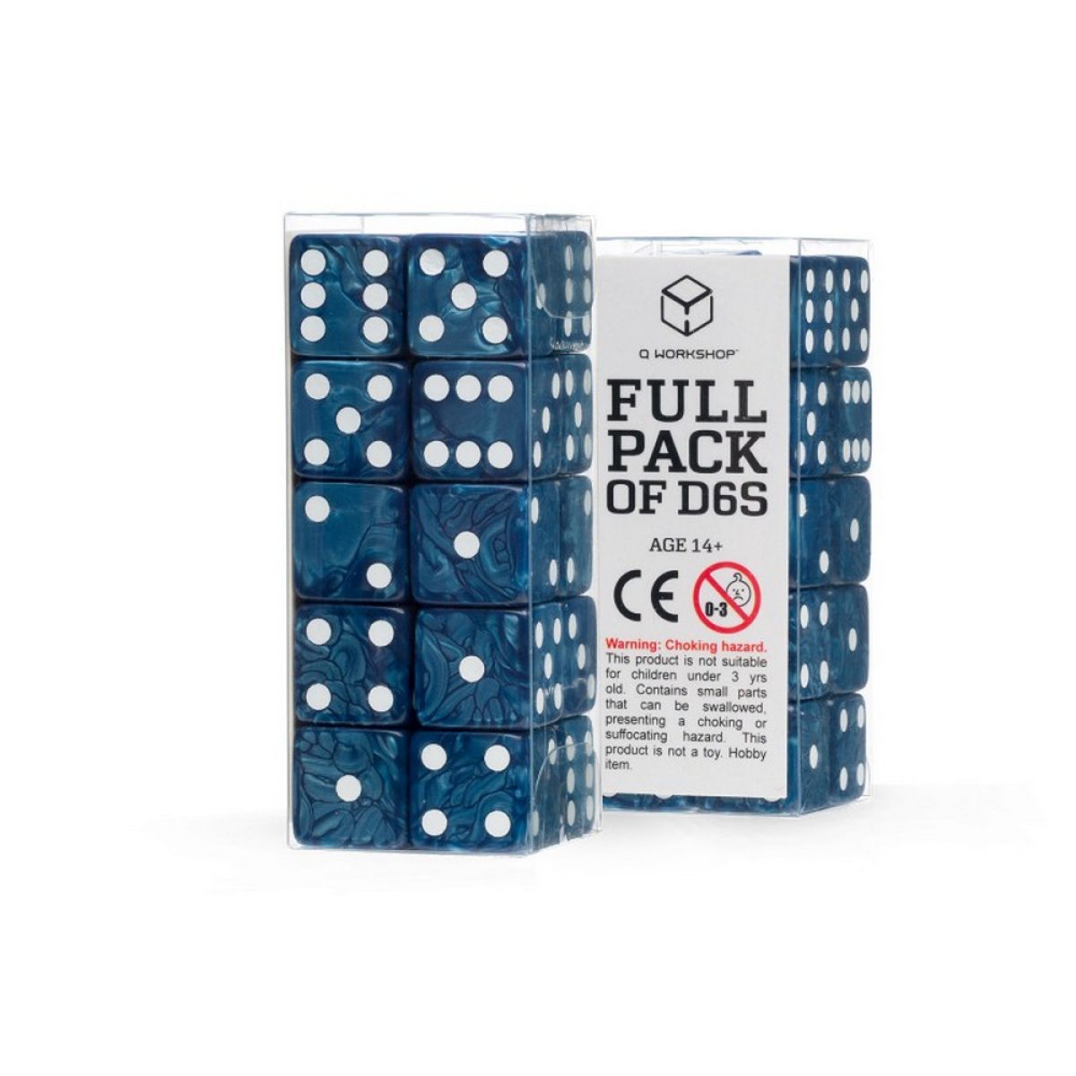 Q Workshop S20604 Full Pack of D6's: Cobalt/White (9250517057773)