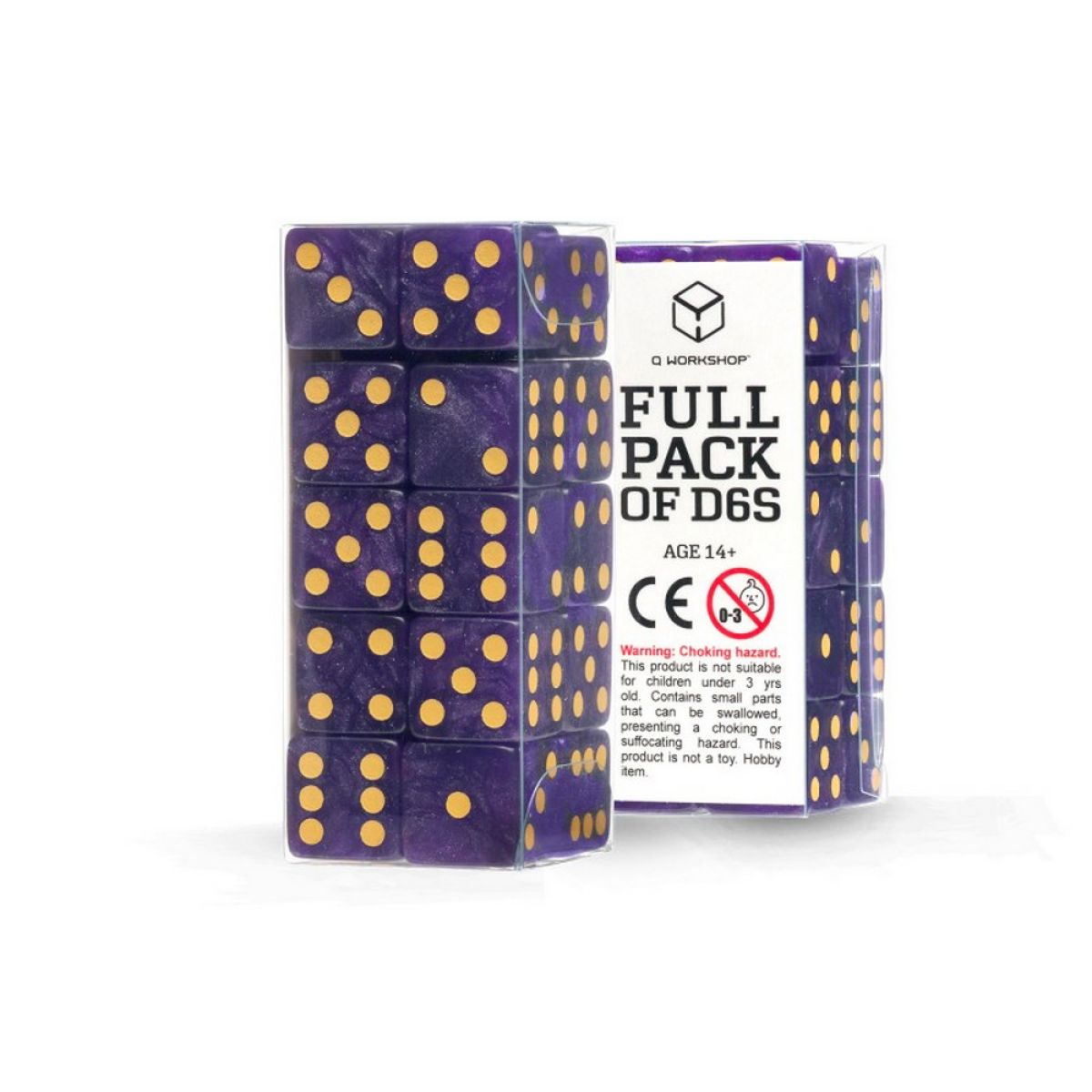 Q Workshop S20605 Full Pack of D6's: Shimmering Purple/Gold (9250517156077)