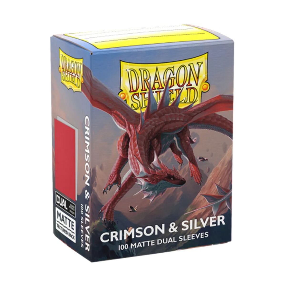 Dragon Shield Sleeves (100) Matte Dual Crimson & Silver - AT-15072