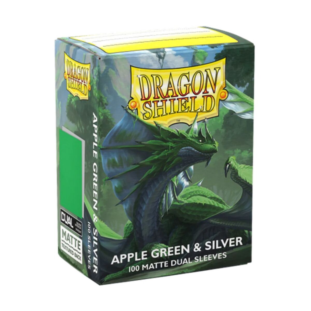 Dragon Shield Sleeves (100) Matte Dual Apple Green & Silver - AT-15073