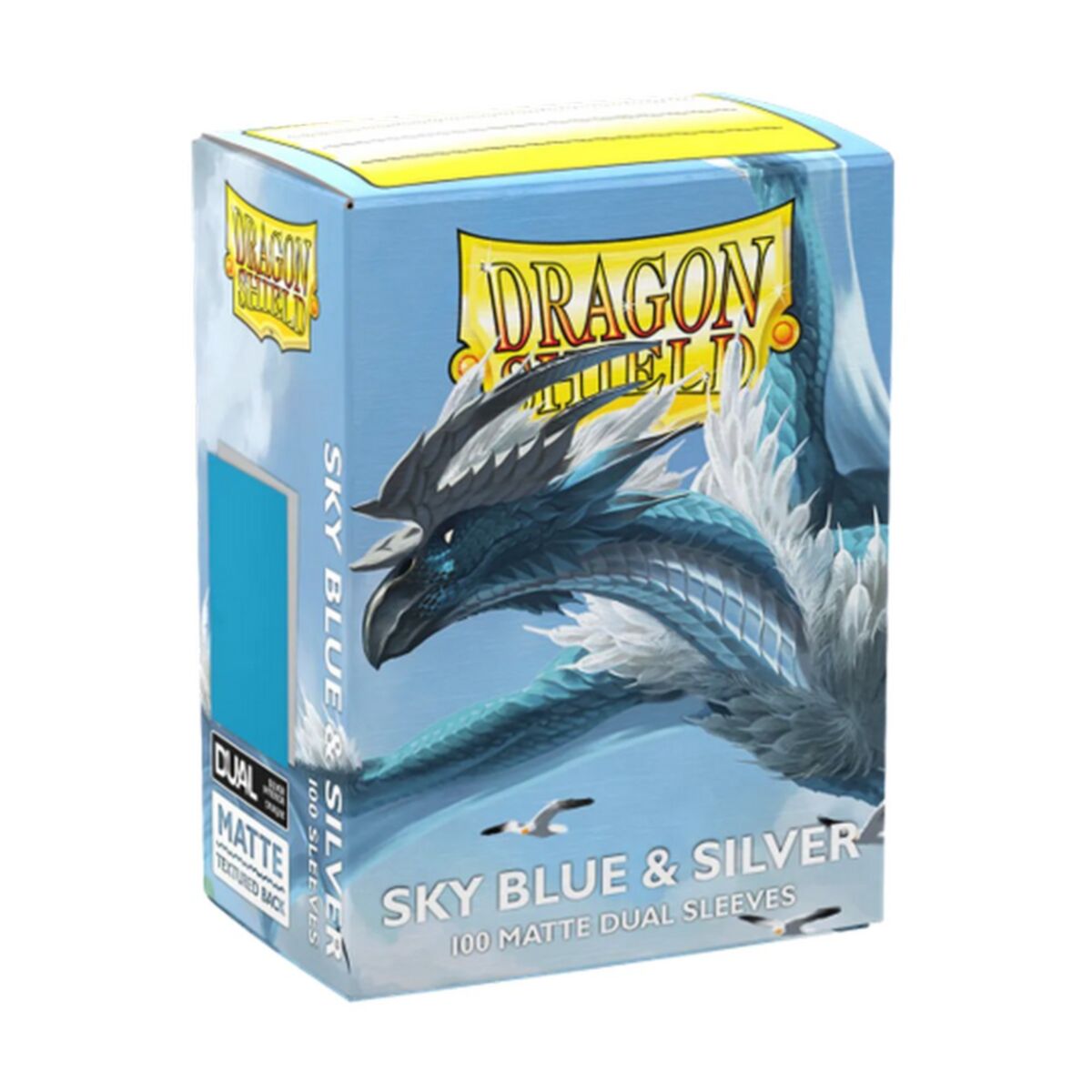 Dragon Shield Sleeves (100) Matte Dual Sky Blue & Silver - AT-15074