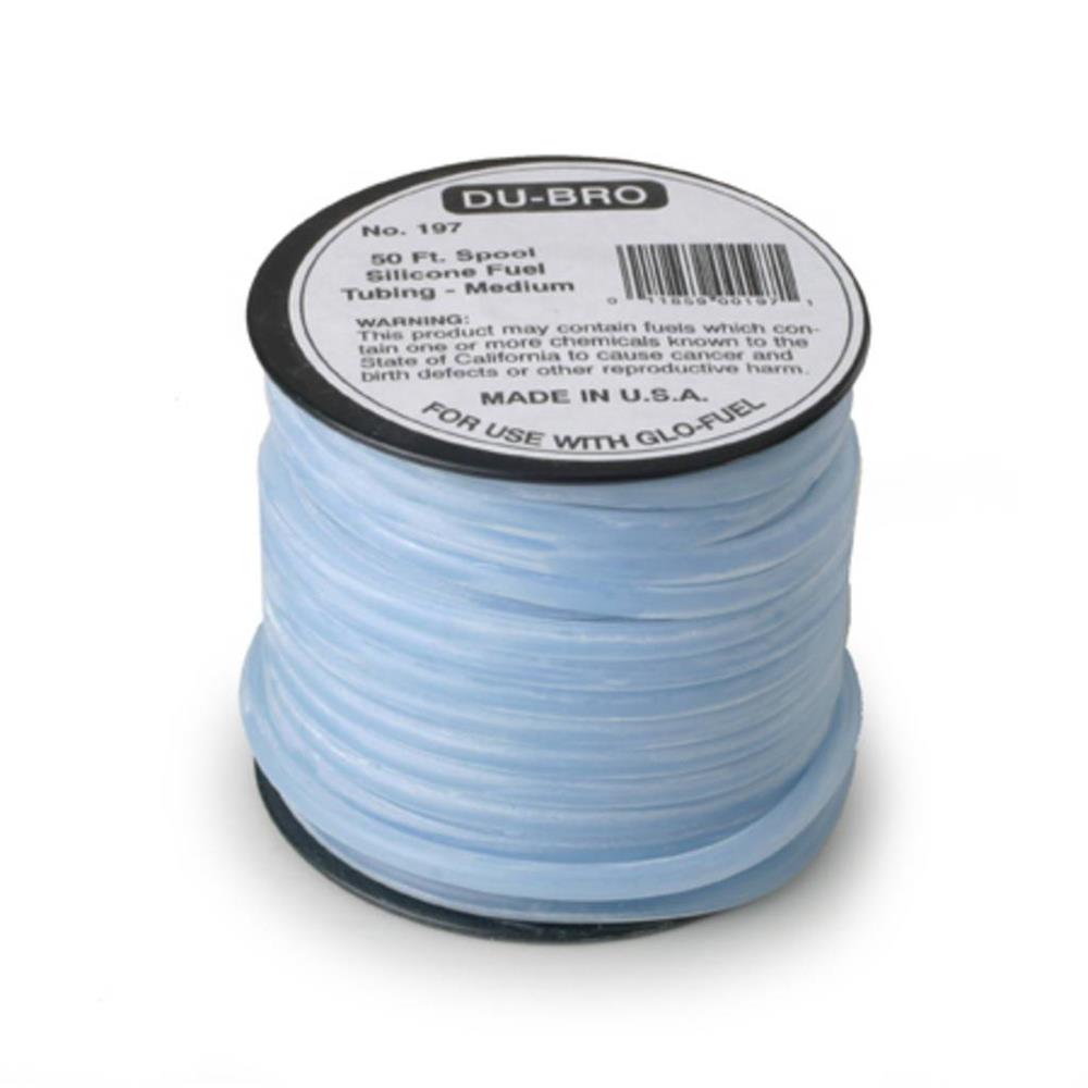 Dubro 197 Super Blue Silicone Medium Fuel Tubing (3/32" ID) - 1 Meter (8225535951085)