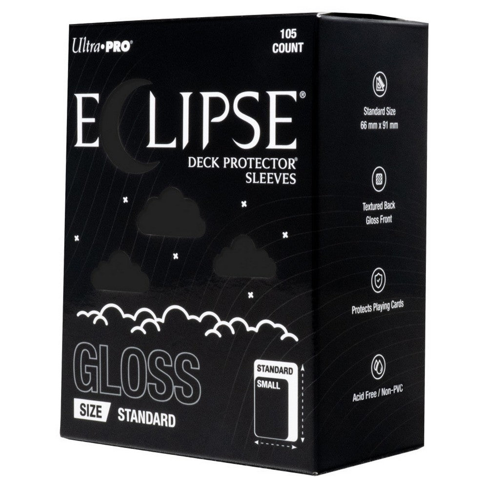 Ultra Pro ECLIPSE Gloss Standard Deck Protector Sleeves 105 Count Jet Black - UP16700