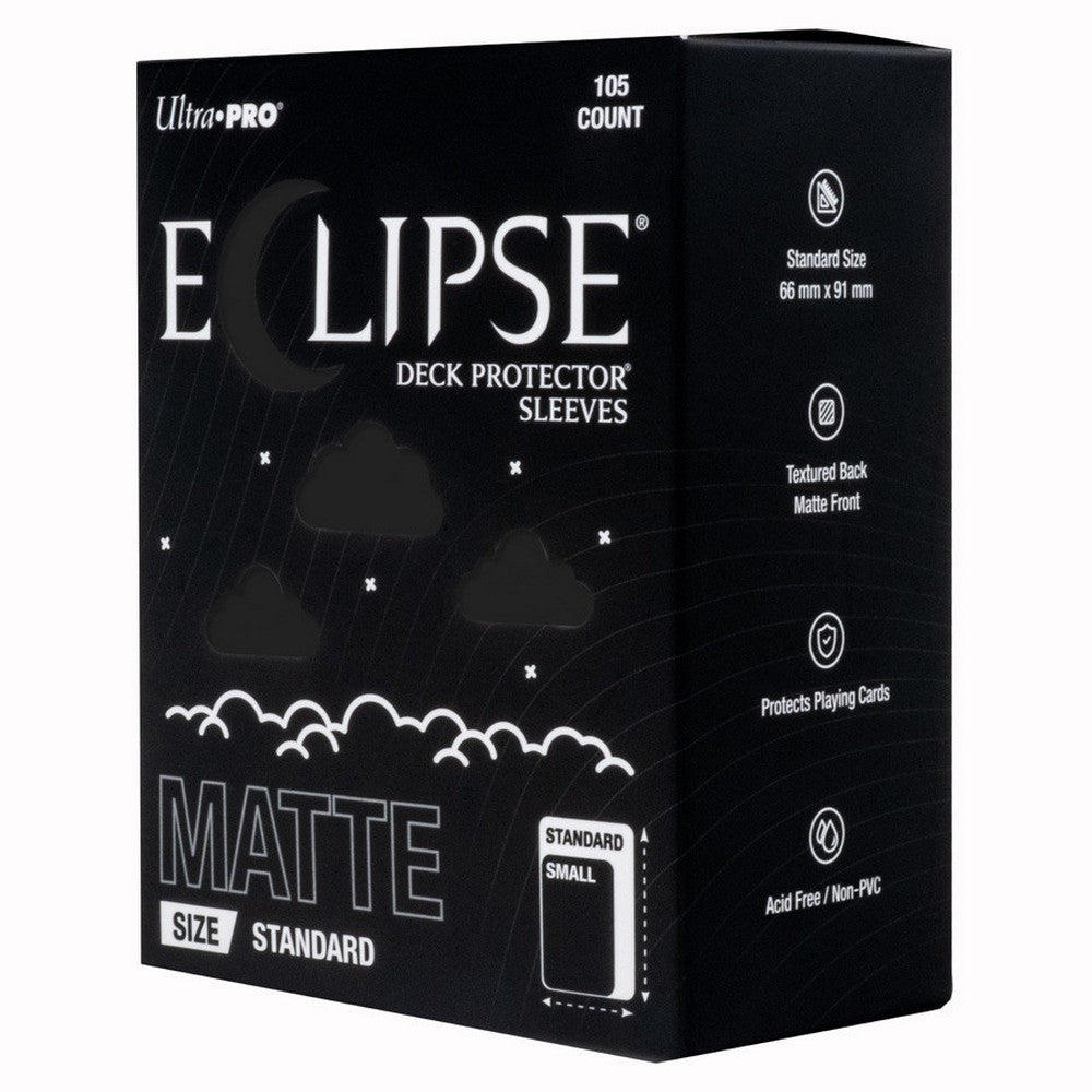 Ultra Pro ECLIPSE Matte Standard Deck Protector Sleeves 105 Count Jet Black - UP16680