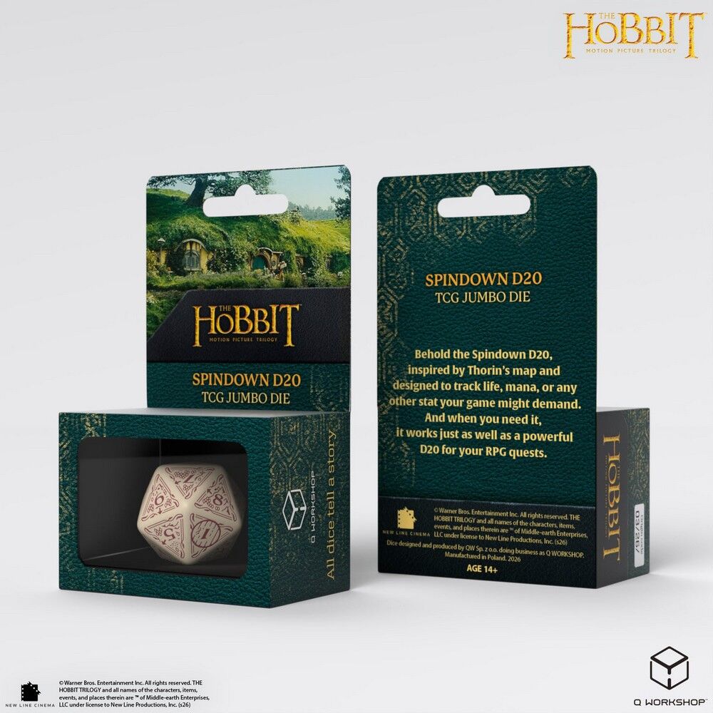 Q Workshop The Hobbit Spindown D20 Terra TCG Jumbo Die - QW-HOB/190166/20LEV09