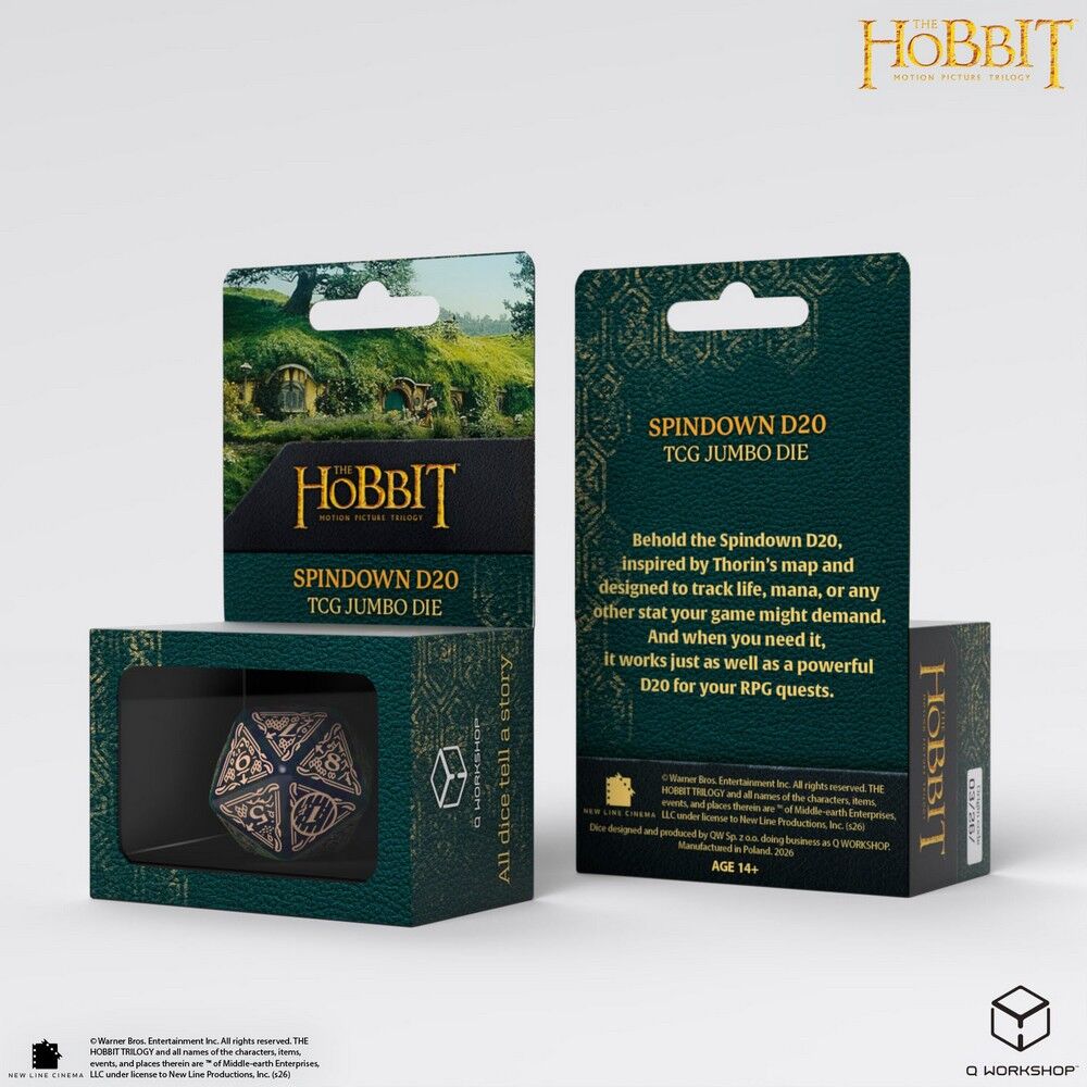 Q Workshop The Hobbit Spindown D20 Tideborn TCG Jumbo Die - QW-HOB/190166/20LEV08