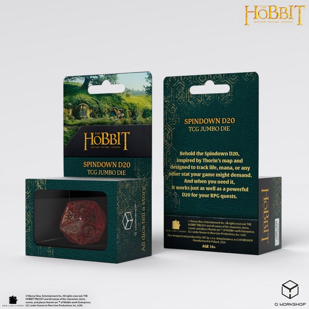 Q Workshop The Hobbit Spindown D20 Ember TCG Jumbo Die - QW-HOB/190166/20LEV03