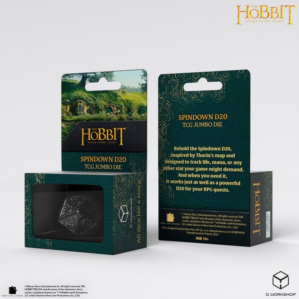 Q Workshop The Hobbit Spindown D20 Umbral TCG Jumbo Die - QW-HOB/190166/20LEV02