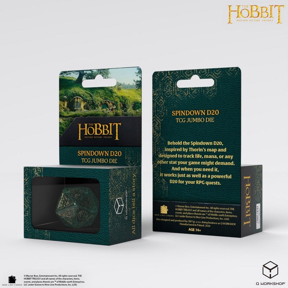 Q Workshop The Hobbit Spindown D20 Verdant TCG Jumbo Die - QW-HOB/190166/20LEV01