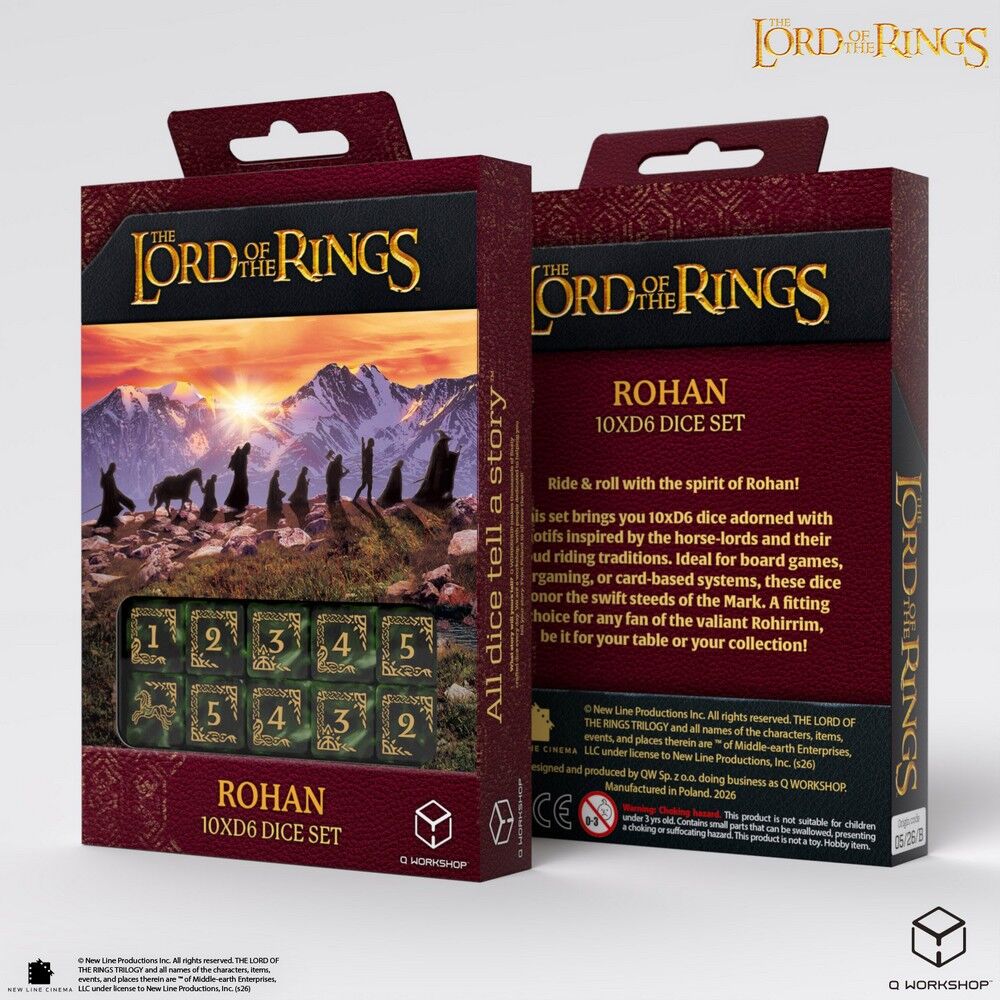 Q Workshop The Lord of the Rings: Rohan 10xD6 Dice Set - QW-LOTR/190166/ROH/B