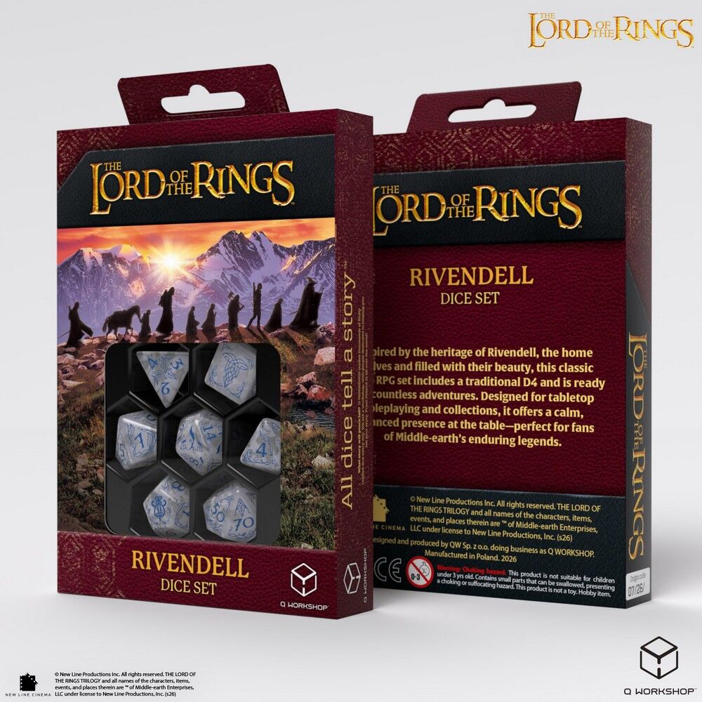 Q Workshop The Lord of the Rings: Rivendell Dice Set Water - QW-LOTR/190166/RIV/A2