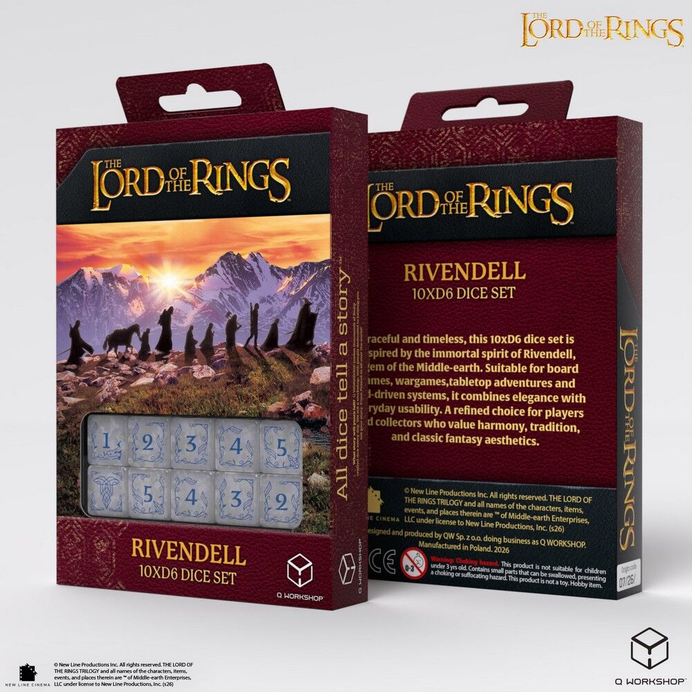 Q Workshop The Lord of the Rings: Rivendell 10xD6 Dice Set Water - QW-LOTR/190166/RIV/B2