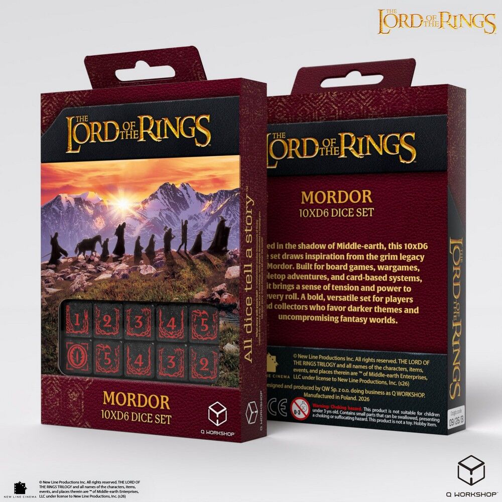 Q Workshop The Lord of the Rings: Mordor 10xD6 Dice Set - QW-LOTR/190166/MOR/B