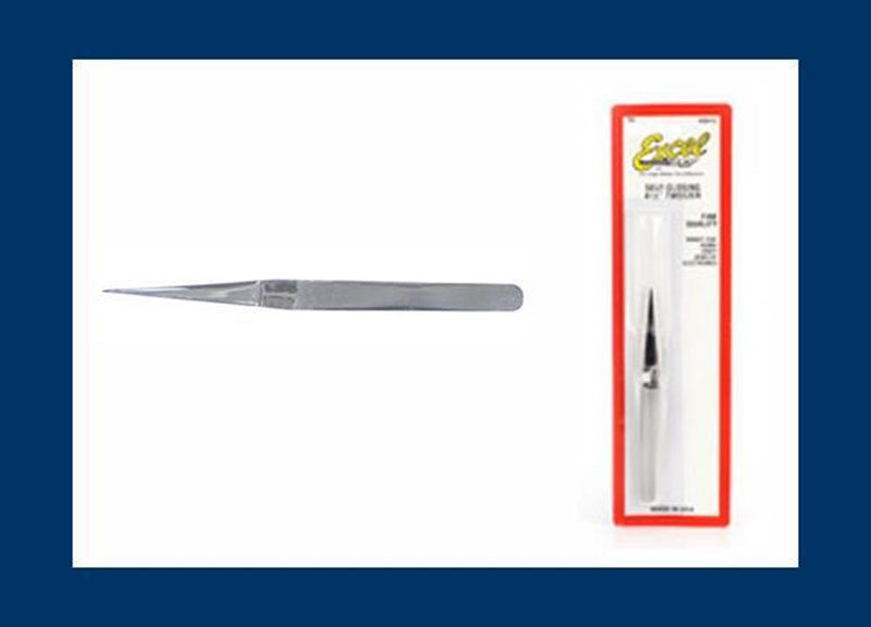 Excel Tools 30413 4-1/2" Self-Closing Tweezers - Hobby City NZ