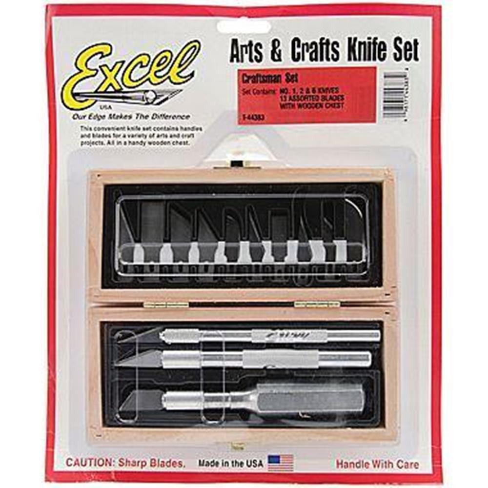 Excel Tools 44383 Craftsman 3 Knife set w/10Bl (8324594991341)