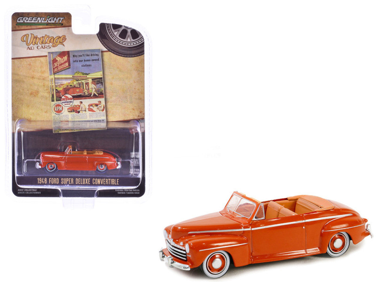 GreenLight GL-39140-A 1/64 1946 Ford Super Deluxe Convertible (8888925126893)