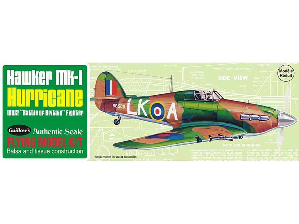 Guillows #506 1/30 Hawker Hurricane Mk I - Balsa Flying Kit (7654602834157)