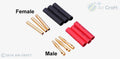 Hyperion HP-CONN-20L-03M 2.0mm Long Gold Connectors (3 Male) (7537591681261)