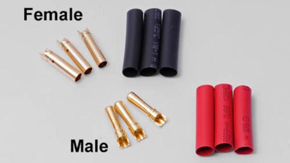 Hyperion HP-CONN-40-03F 4.0mm Standard Gold Connectors (3 Female) (7537593057517)