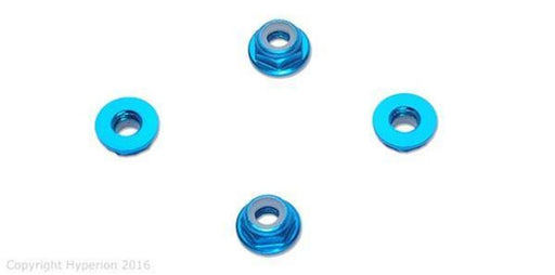 xHyperion HP-NUTLPBL5 5MM FLANGE LOCK NUT SET BLUE (LOW PROFILE) - Hobby City NZ