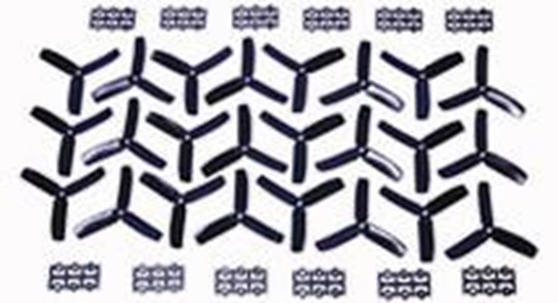 xHyperion HP-P04040BTRISET12 4X4 BULLNOSE STYLE THREE BLADE PROP BLACK (CW & CCW - Hobby City NZ