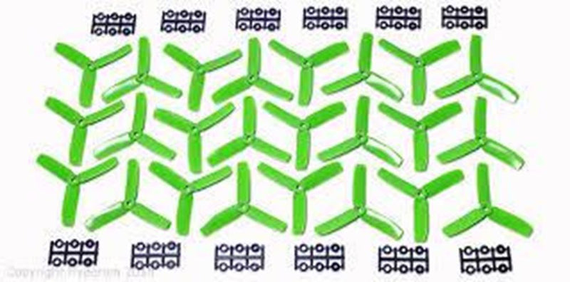 xHyperion HP-P04040GTRISET12 4X4 BULLNOSE STYLE THREE BLADE PROP GREEN (CW & CCW - Hobby City NZ
