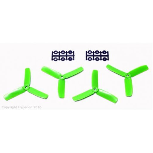 xHyperion HP-P04040GTRISET2 4X4 BULLNOSE STYLE THREE BLADE PROP GREEN (CW & CCW 2 - Hobby City NZ