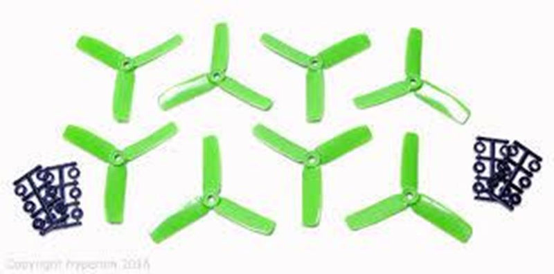 xHyperion HP-P04040GTRISET4 4X4 BULLNOSE STYLE THREE BLADE PROP GREEN (CW & CCW 4 - Hobby City NZ
