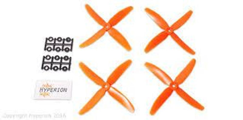 xHyperion HP-P05040O4SET2 5X4 FOUR-BLADE PROP ORANGE (CW & CCW 2 PAIRS) - Hobby City NZ
