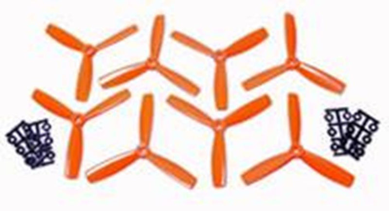 xHyperion HP-P05045OTRISET4 5X4.5 BULLNOSE STYLE THREE BLADE PROP ORANGE (CW & CC - Hobby City NZ
