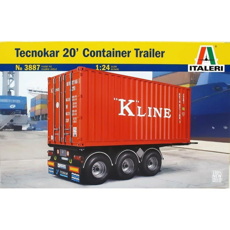 Italeri 3887 1/24 CONTAINER ON TRAILER-20 FOOTER (8941164232941)