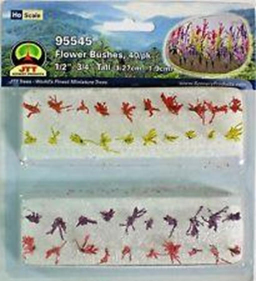 JTT Scenery 95545 1/2 to 3/4 Flower Bushes (40) (8324604461293)