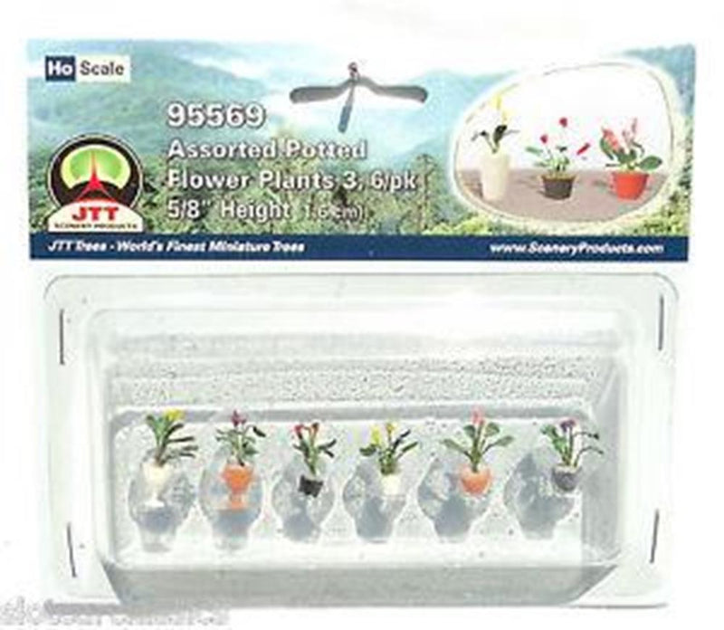 JTT Scenery 95569 1/100 Asst. P/Flower Plants 3 (6) (8324605804781)