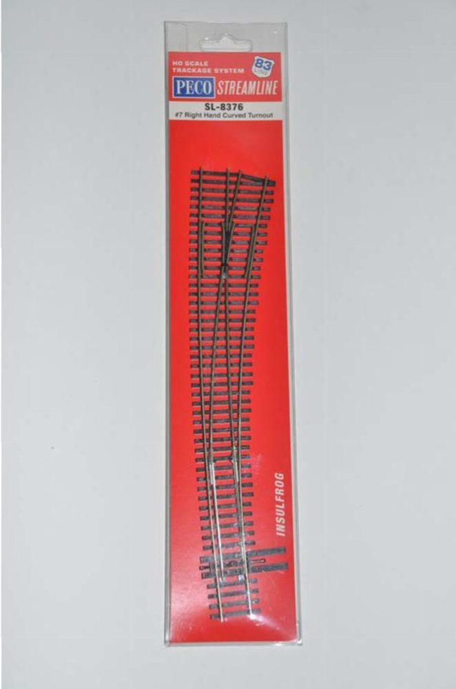 Peco SL8376 HO CODE 83 #7 Curved RIght Hand (7537727701229)