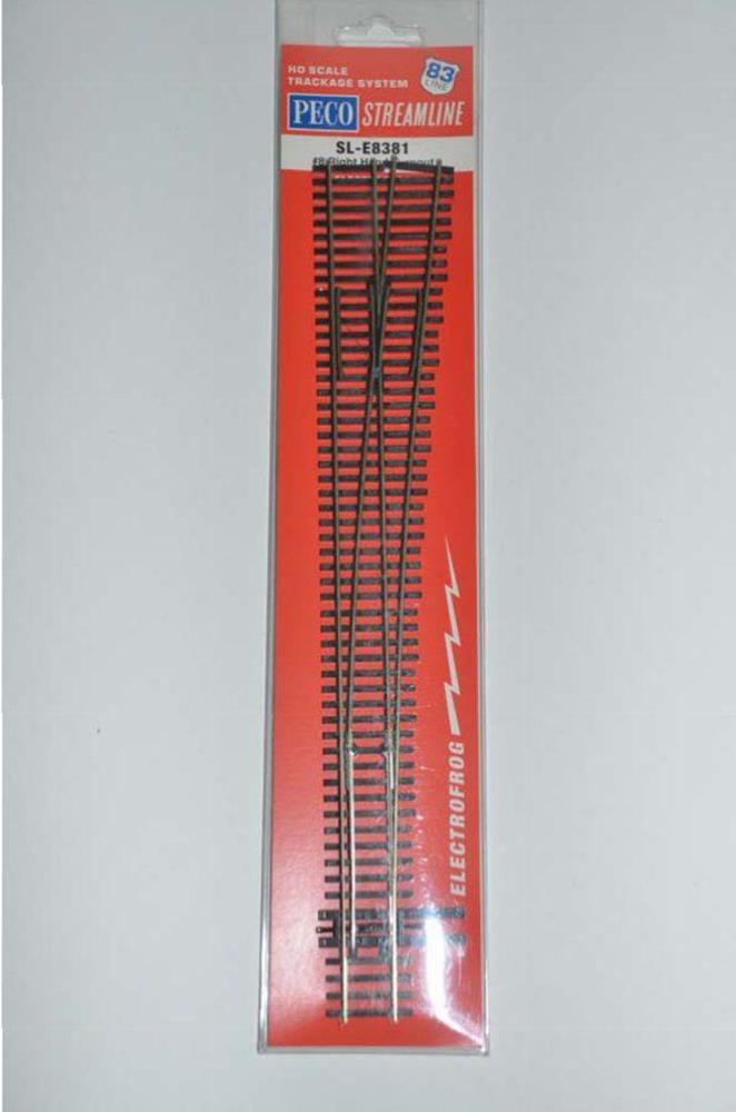 Peco SLE8381 HO Code 83 #8 Right Hand Turnout