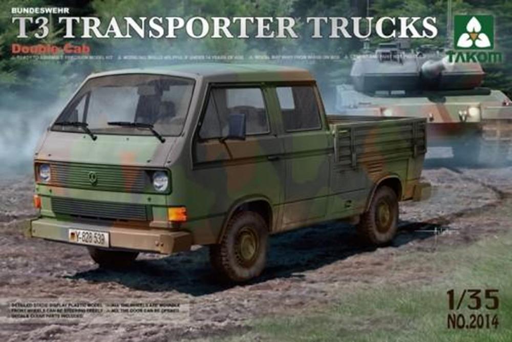 Takom 2014 1/35 Bundeswehr T3 Transporter Trucks/ Double Cab (9120446841069)