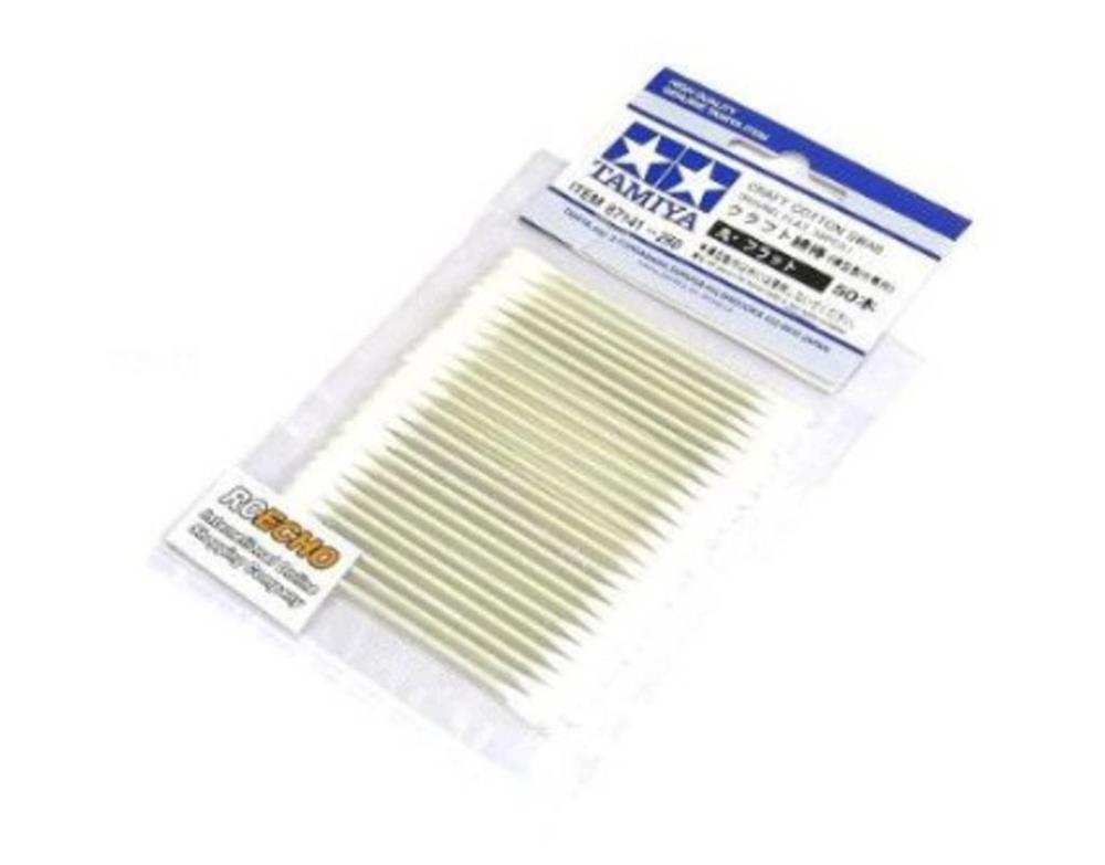 Tamiya 87141 COTTON SWAB FLAT RND 50PCS (7540589691117)