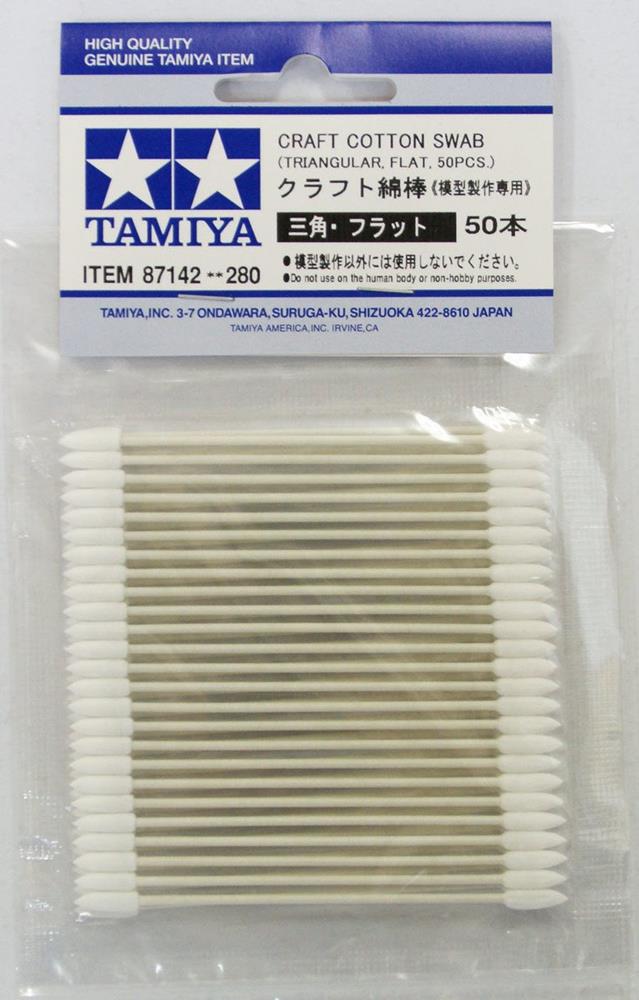 Tamiya 87142 COTTON SWAB FLAT PONIT 50PCS