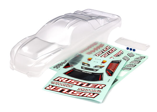 Traxxas 3753 Rustler 2WD Clear Clipless Body (9070149796077)